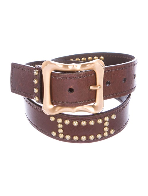 Prada Leather Buckle Belt Brown