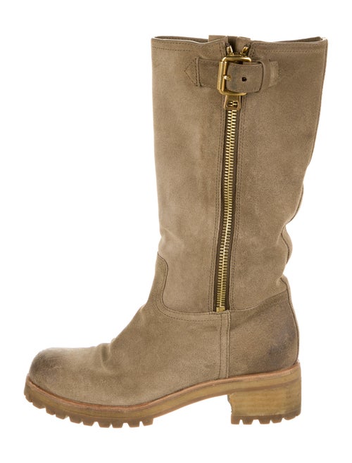 Prada Suede Moto Boots