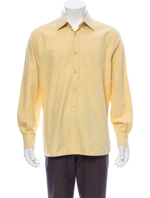 Prada Printed Long Sleeve Shirt Yellow