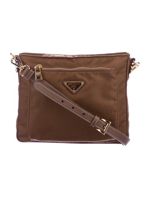 Prada Tessuto Nylon Crossbody Bag gold