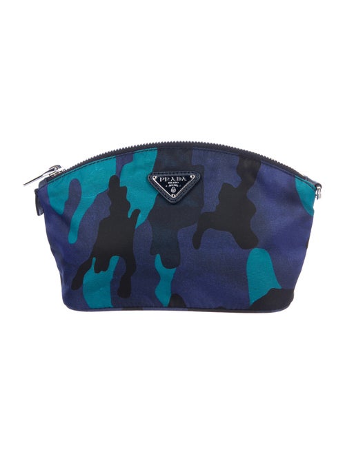 Prada Camouflage Zip Pouch Blue