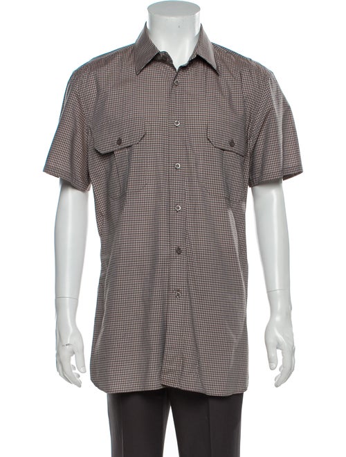 Prada Plaid Print Short Sleeve Shirt