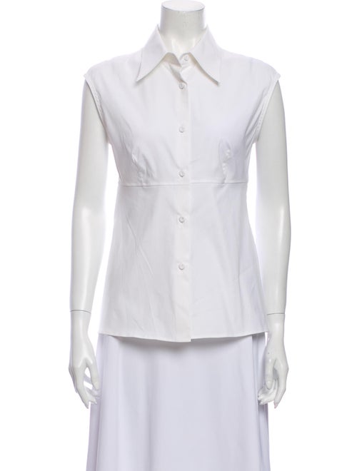 Prada Sleeveless Button-Up Top White