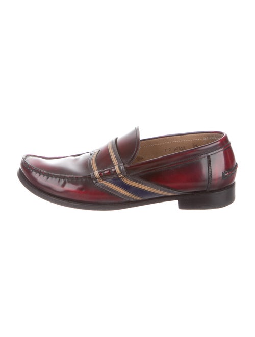 Prada Leather Colorblock Pattern Loafers