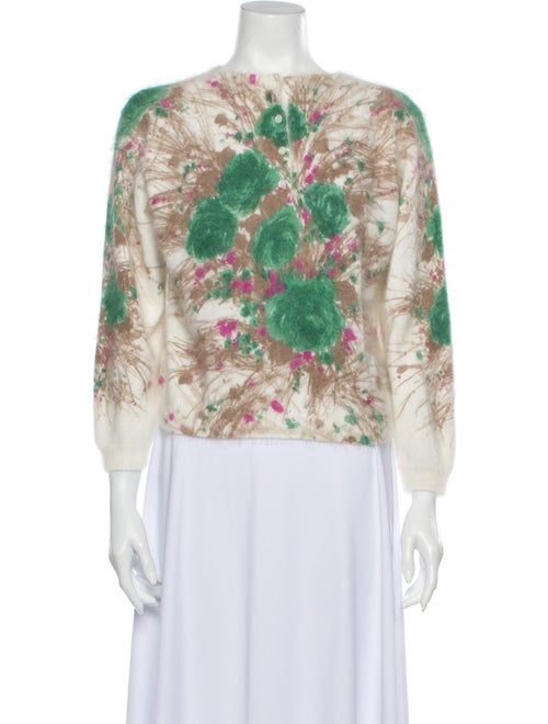 Prada Angora Printed Sweater Green
