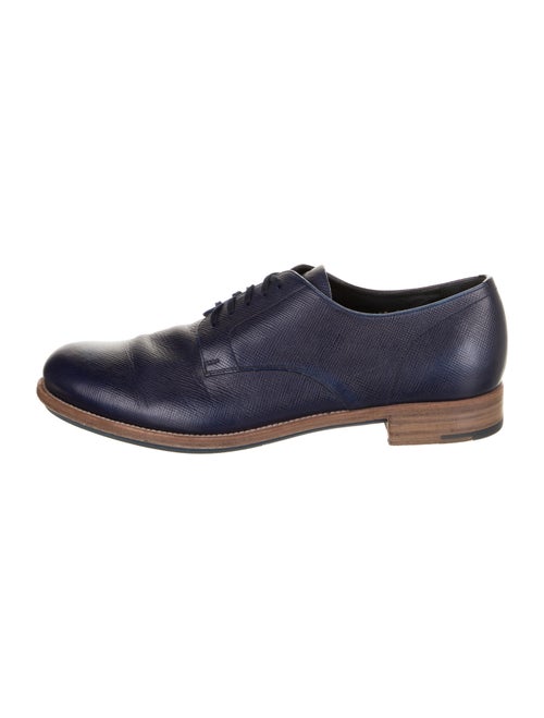 Prada Saffiano Leather Leather Derby Shoes Blue