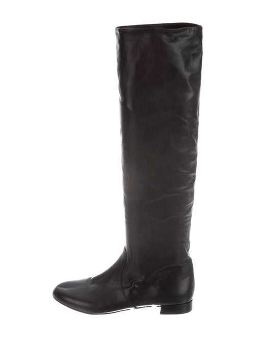Prada Leather Riding Boots Black