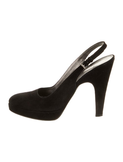 Prada Suede Slingback Pumps Black