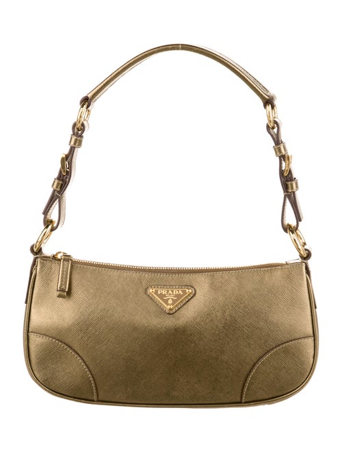 Prada Saffiano Metallic Shoulder Bag Metallic