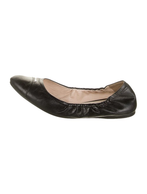 Prada Leather Ballet Flats Black