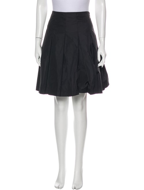 Prada Pleated Accents Knee-Length Skirt Black