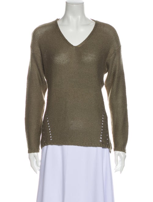 Prada V-Neck Sweater Green