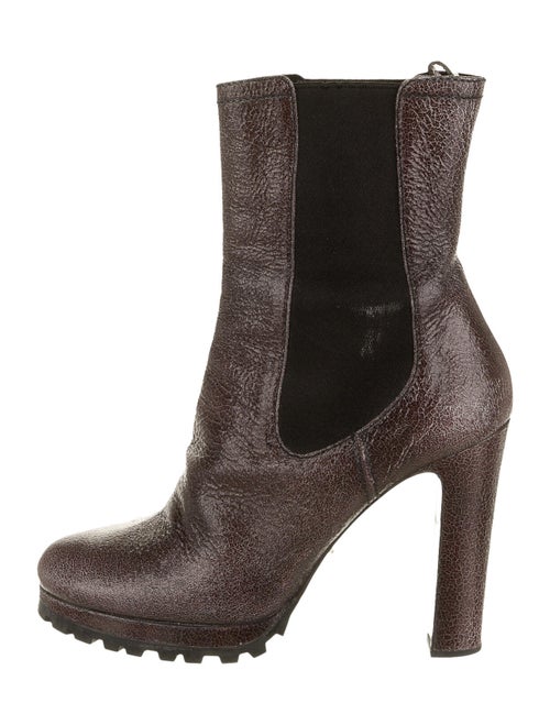 Prada Patent Leather Chelsea Boots Purple