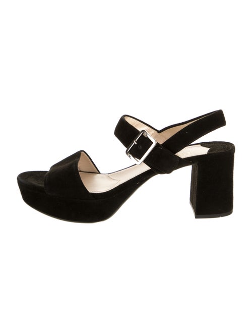 Prada Suede Slingback Sandals Black
