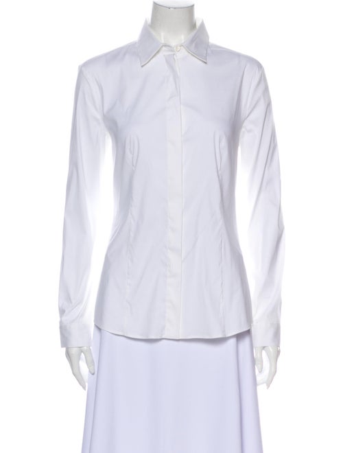 Prada Long Sleeve Button-Up Top w/ Tags White