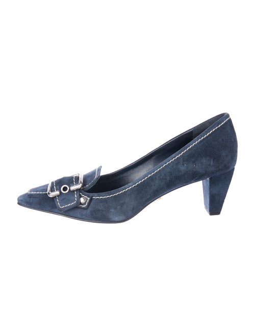 Prada Suede Pumps Blue