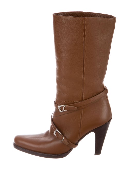 Prada Leather Moto Boots