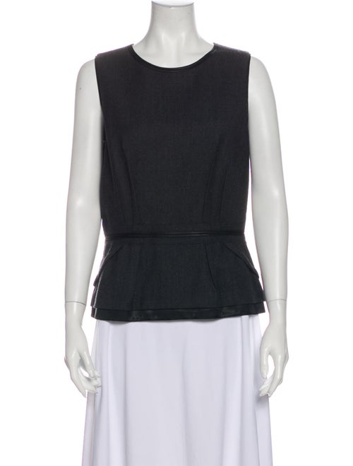 Prada Virgin Wool Scoop Neck Top Wool