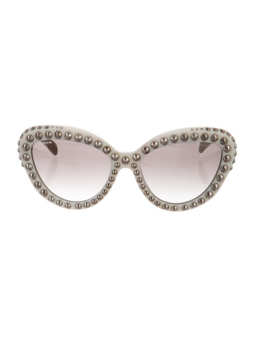 Prada Studded Cat-Eye Sunglasses silver