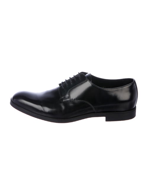 Prada Leather Derby Shoes Black