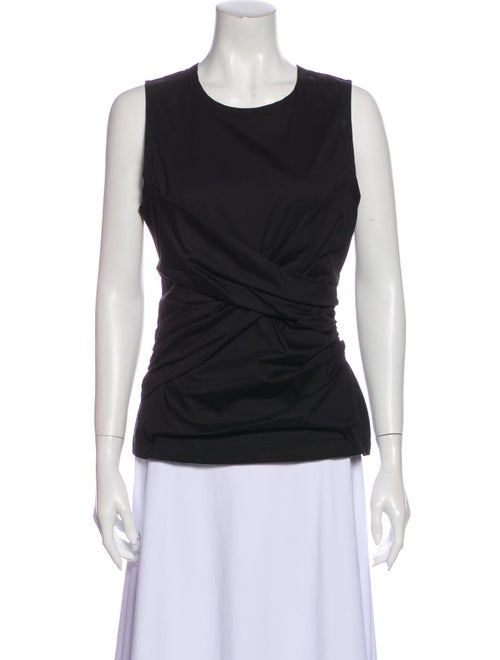 Prada Crew Neck Sleeveless Top Black