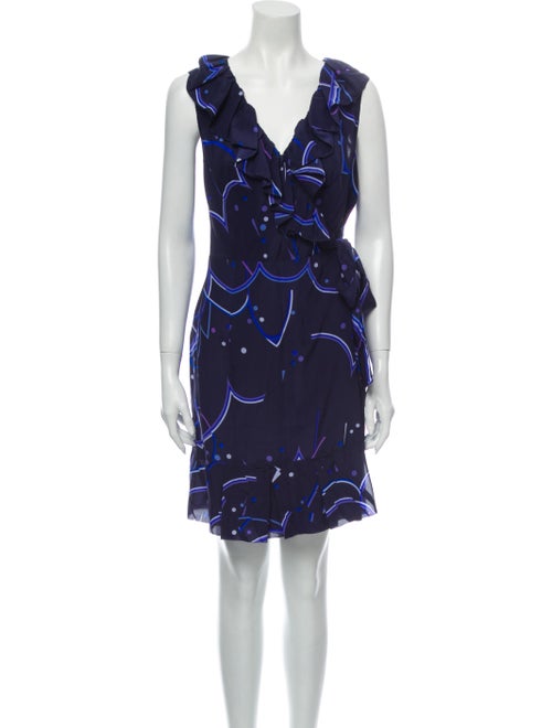 Prada Silk Mini Dress Blue
