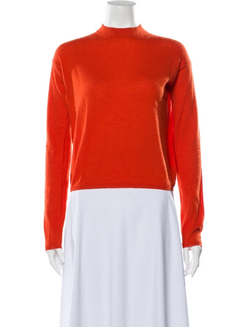 Prada Cashmere Mock Neck Sweater Orange