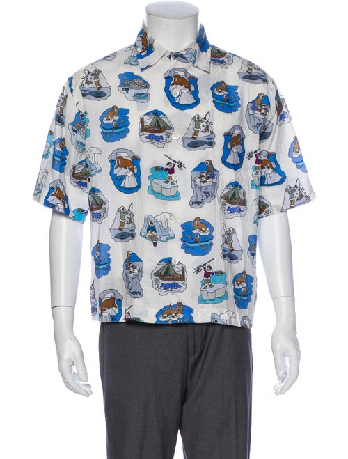 Prada Graphic Print Short Sleeve Shirt
