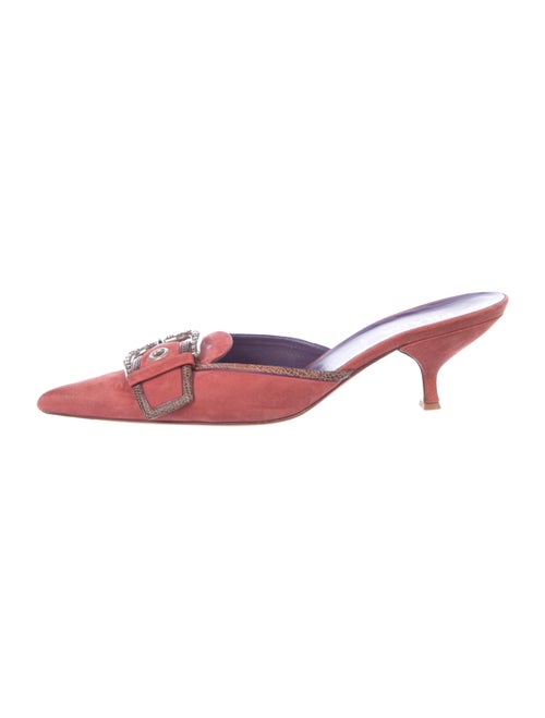 Prada Nubuck Mules Red