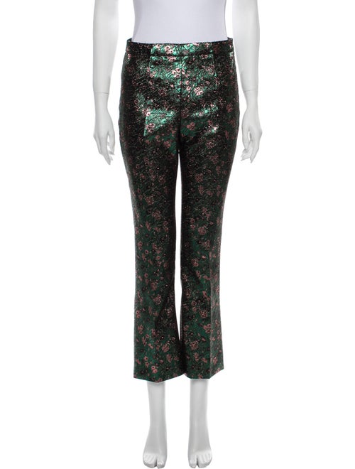 Prada Printed Flared Pants Green