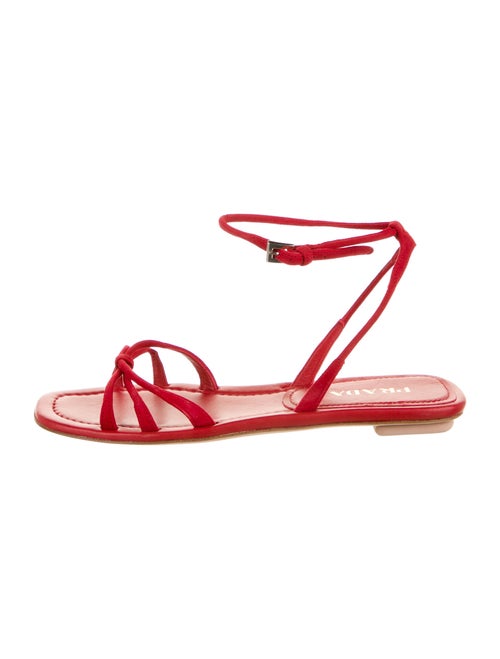Prada Suede Gladiator Sandals Red