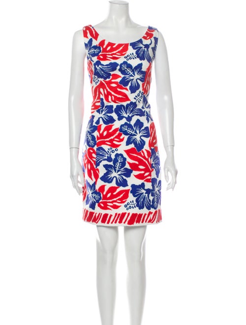 Prada Floral Print Mini Dress White