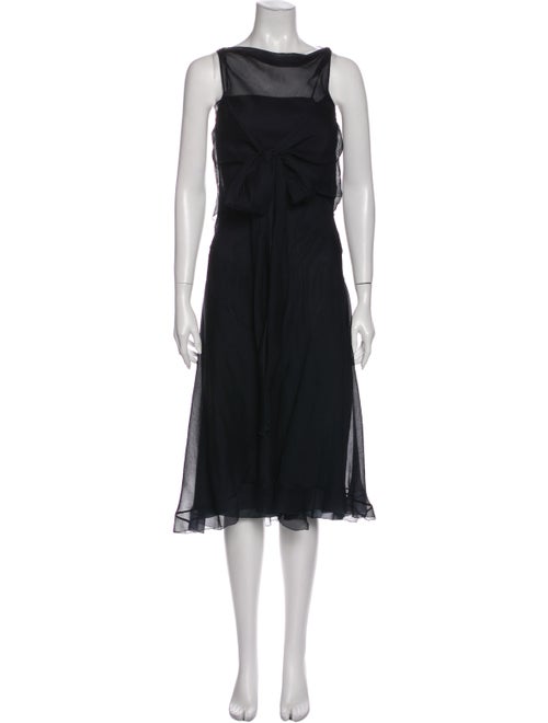 Prada Silk Midi Length Dress Blue