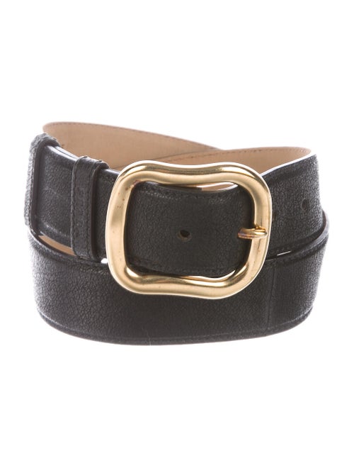 Prada Leather Buckle Belt Black