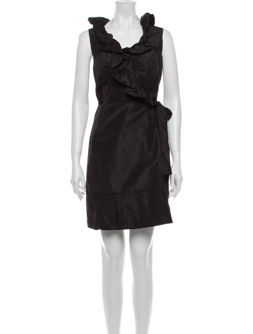 Prada Scoop Neck Mini Dress Black