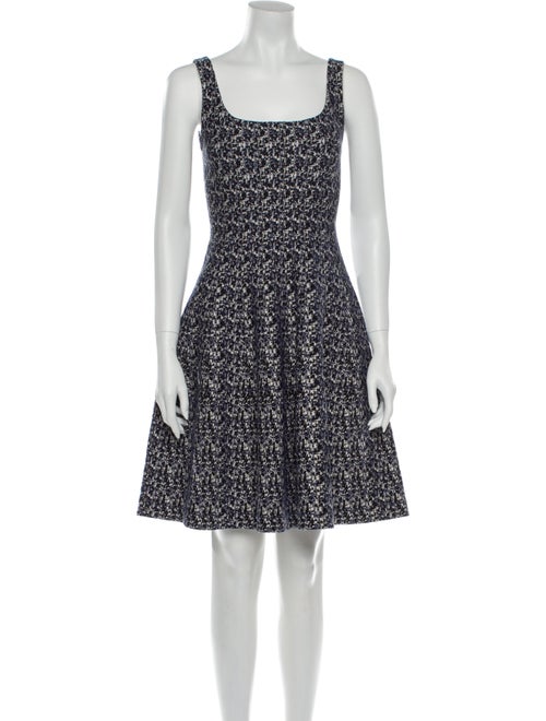 Prada Printed Mini Dress Blue