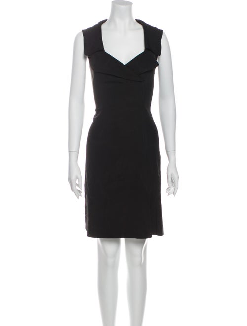 Prada V-Neck Mini Dress Black