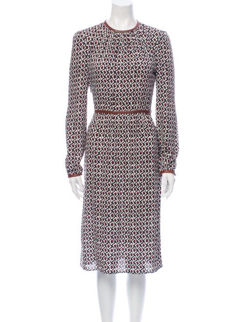 Prada Printed Midi Length Dress Black