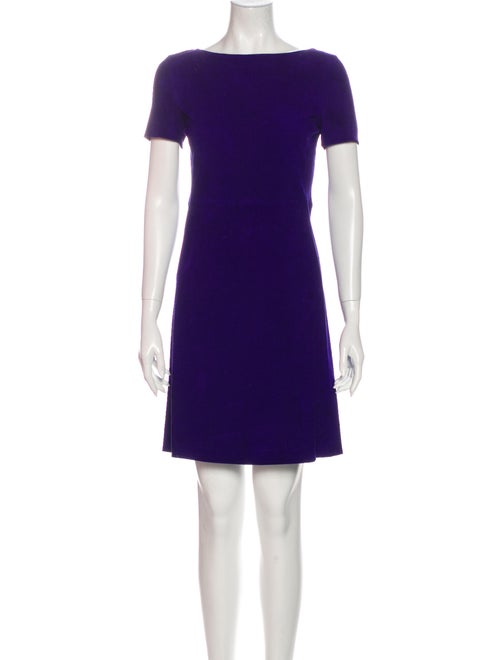 Prada Bateau Neckline Mini Dress Purple