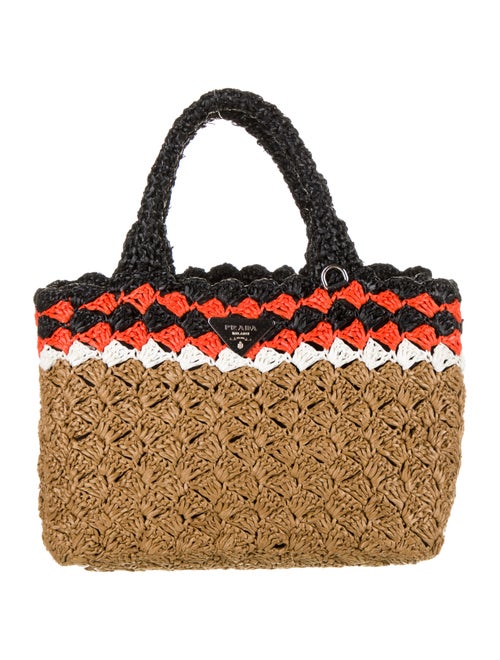 Prada Raffia Crochet Tote multicolor