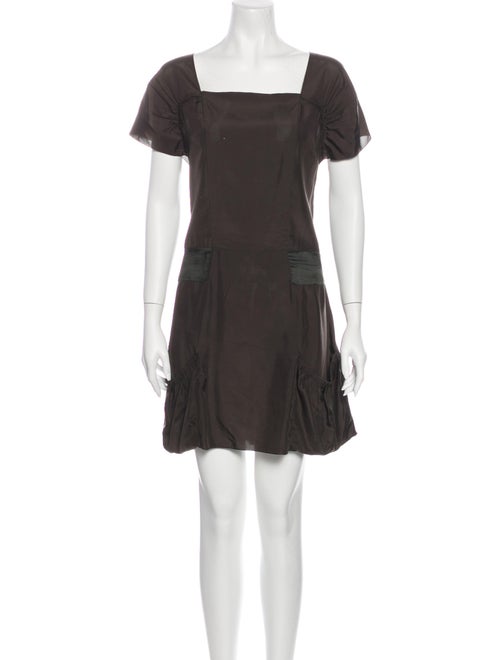 Prada Silk Mini Dress Green
