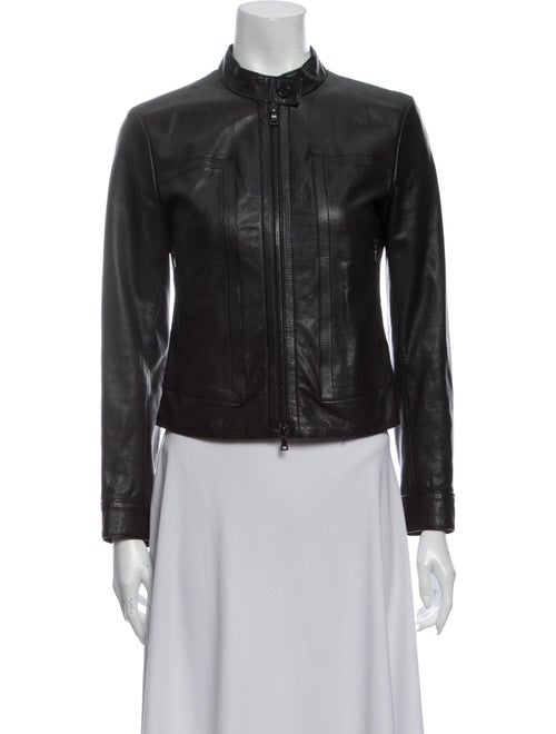 Prada Leather Biker Jacket Black