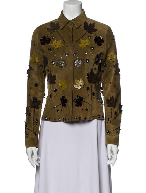 Prada 1999 Leather Utility Jacket Green