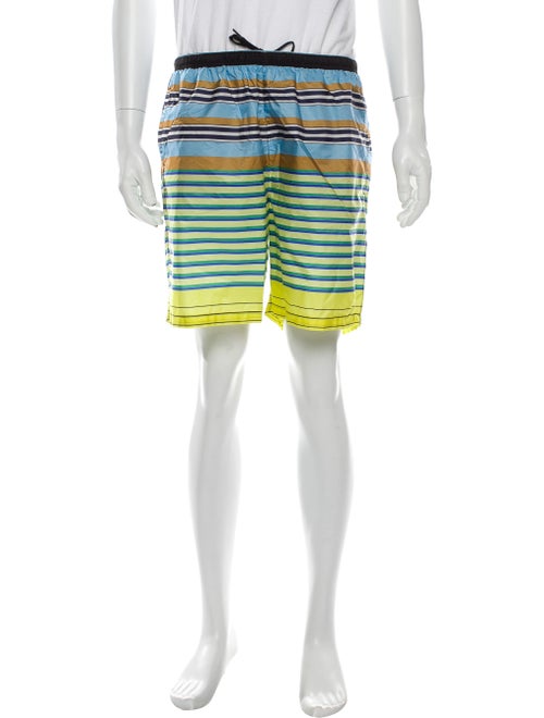 Prada 2018 Striped Swim Trunks Yellow