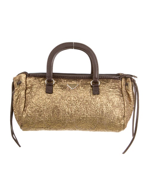Prada Mini Brocade Handle Bag Gold