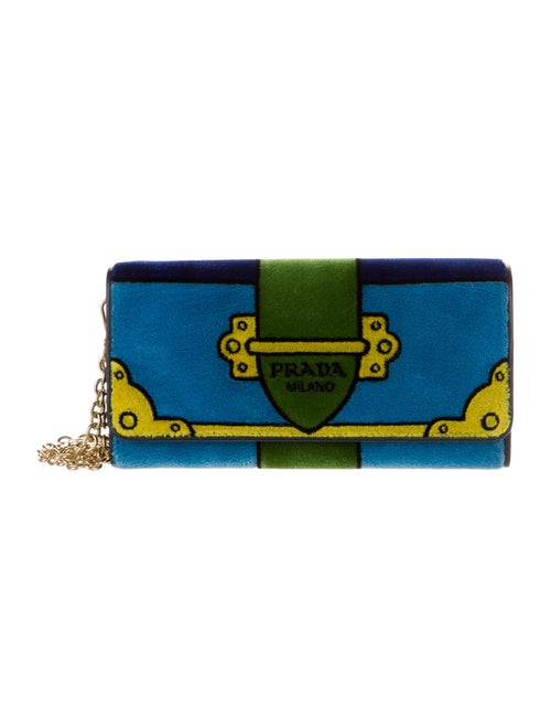 Prada Trompe L'oeil Cahier Wristlet Azzurro