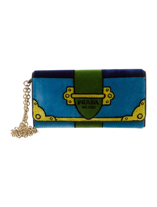 Prada Trompe L'oeil Cahier Wristlet Azzurro