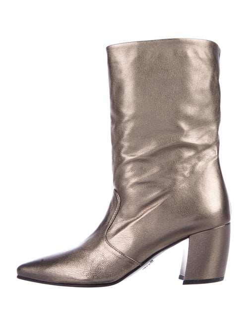 Prada Leather Boots Gold