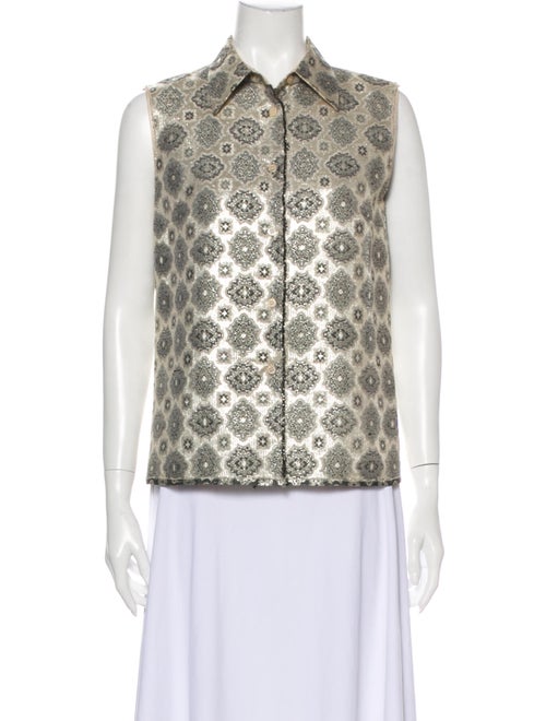 Prada Printed Sleeveless Blouse