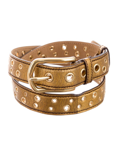 Prada Vintage Leather Belt Gold